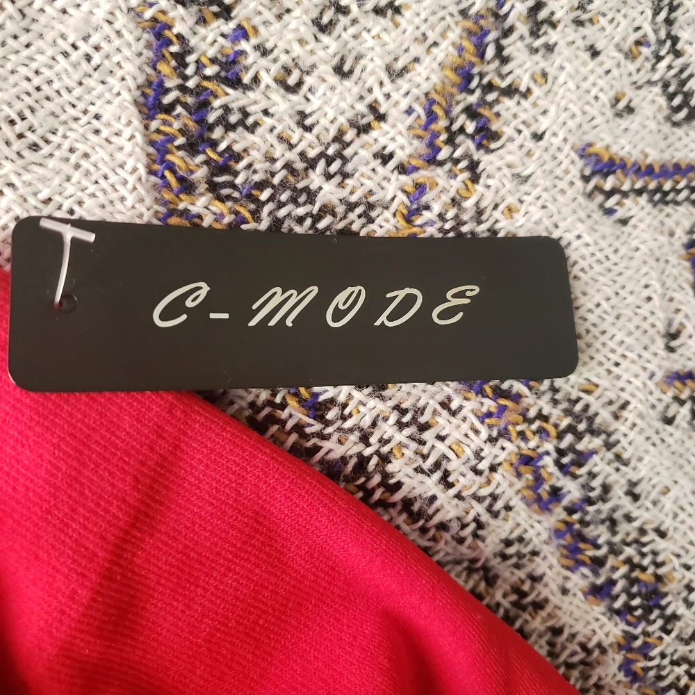 NWT C-Mode Red Short Sleeve Mock Neck Top - OneSize - Workwear - Picture 4 of 4